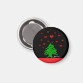 libanesische Fahne / Liebe Magnet (Vorderseite/Rückseite)