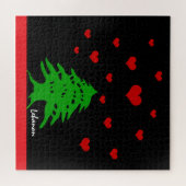 libanesische Fahne / Liebe Puzzle (Horizontal)