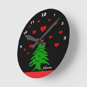 libanesische Fahne / Liebe Runde Wanduhr (Winkel)