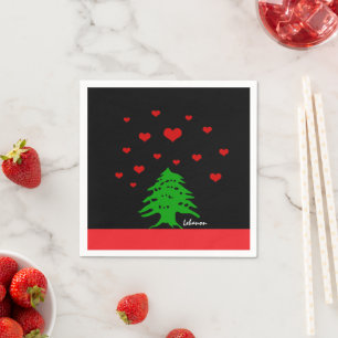 libanesische Fahne / Liebe Serviette
