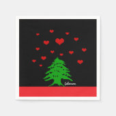 libanesische Fahne / Liebe Serviette (Vorderseite)