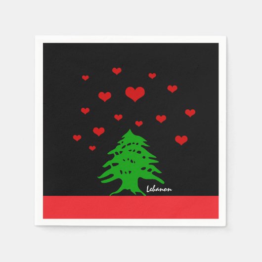 libanesische Fahne / Liebe Serviette (Vorderseite)
