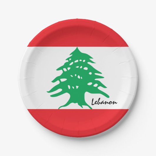 Libanesische Fahne-Teller, Party, Sport, Libanon Pappteller (Vorderseite)