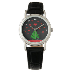 libanesische Fahnen / Liebe Armbanduhr
