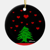 libanesische Fahnen / Liebe Keramik Ornament (Vorne)