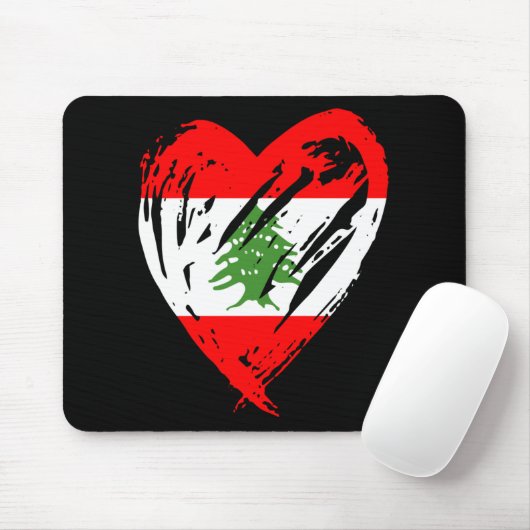libanesische Flag Herzgeschenk Mousepad (Mit Mouse)