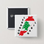 libanesische Flag-Karte Button (Vorne & Hinten)