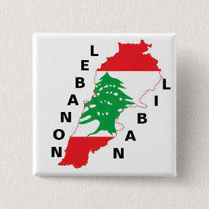 libanesische Flag-Karte Button
