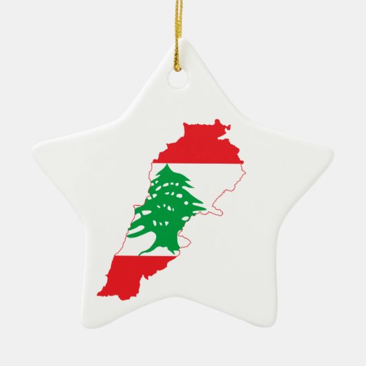 libanesische Flag-Karte Keramikornament (Vorne)