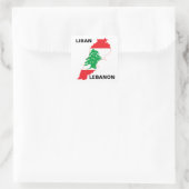 libanesische Flag-Karte Quadratischer Aufkleber (Tasche)