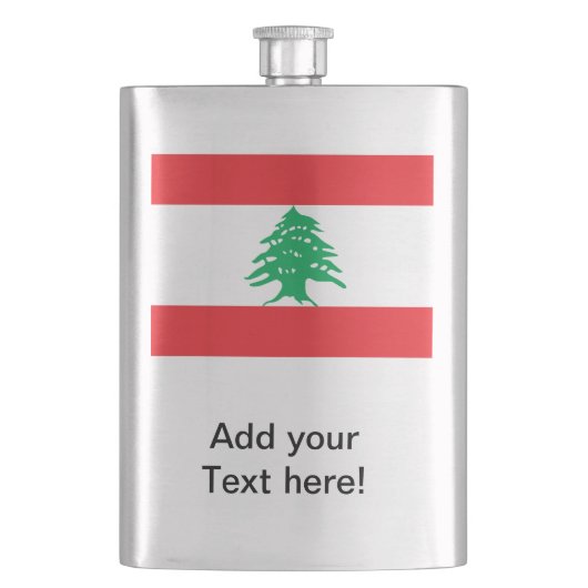 libanesische Flagge Flachmann (Vorderseite)