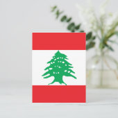 Libanesische Flagge - Flagge ع Libanon م ل ل ب ن ا Postkarte (Stehend Vorderseite)
