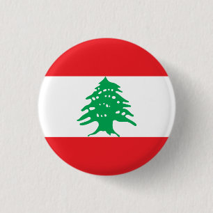Libanesische Flagge, Flagge Libanons Button