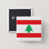 Libanesische Flagge (Libanon-Flagge) Button (Vorne & Hinten)