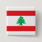 Libanesische Flagge (Libanon-Flagge) Button (Vorderseite)