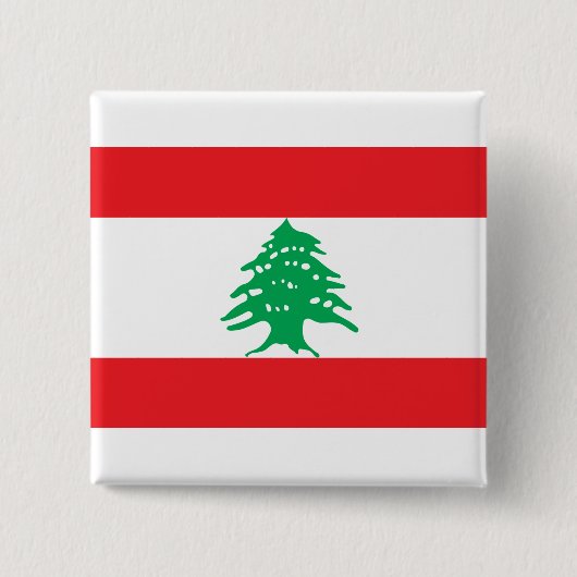 Libanesische Flagge (Libanon-Flagge) Button (Vorderseite)