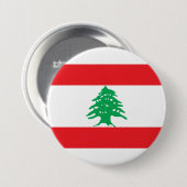 Libanesische Flagge (Libanon-Flagge) Button (Vorne & Hinten)