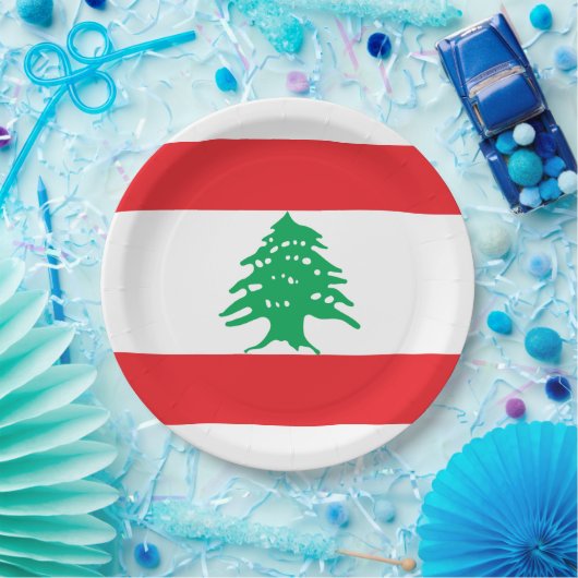 Libanesische Flagge (Libanon-Flagge) Pappteller (Party)