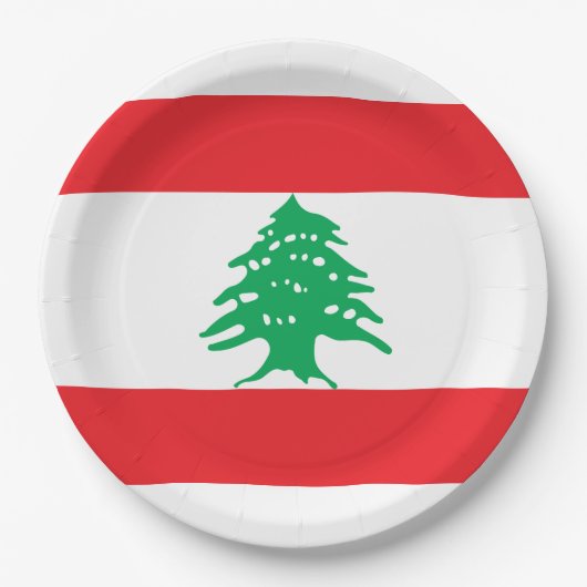 Libanesische Flagge (Libanon-Flagge) Pappteller (Vorderseite)