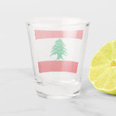 Libanesische Flagge (Libanon-Flagge) Schnapsglas (Rückseite)
