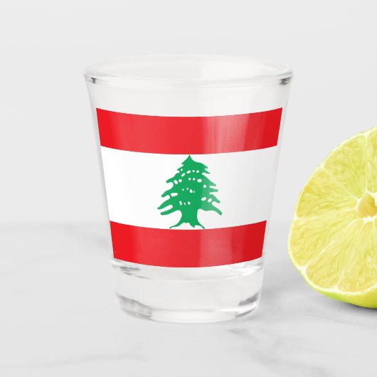 Libanesische Flagge (Libanon-Flagge) Schnapsglas (Vorderseite)