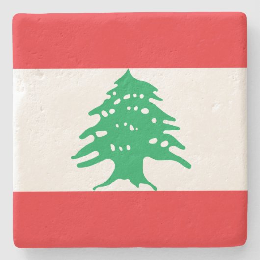 Libanesische Flagge (Libanon-Flagge) Steinuntersetzer (Vorderseite)