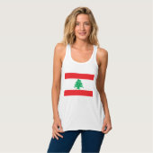 Libanesische Flagge (Libanon-Flagge) Tank Top (Vorderseite Vollansicht)