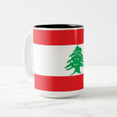 Libanesische Flagge (Libanon-Flagge) Zweifarbige Tasse (Vorderseite Links)