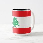 Libanesische Flagge (Libanon-Flagge) Zweifarbige Tasse (VorderseiteRechts)