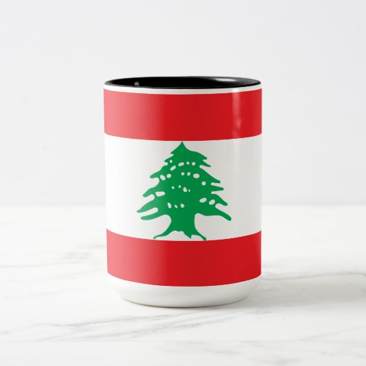 Libanesische Flagge (Libanon-Flagge) Zweifarbige Tasse (Mittel)