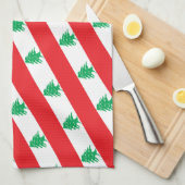 Libanesische Flagge & Naher Osten - Mode-/Sportfan Geschirrtuch (Viertel Falte)