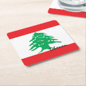 libanesische Flagge & Naher Osten /Party-Dekoratio Rechteckiger Pappuntersetzer (angewinkelt)