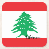 libanesische Flagge & Naher Osten /Party-Dekoratio Rechteckiger Pappuntersetzer (Vorderseite)