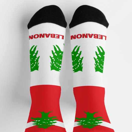 Libanesische Flagge Patriotisch, Nachhaltiger Liba Socken (Oben)