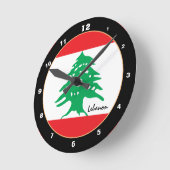 Libanesische Flagge, patriotische Zuhause/Design Runde Wanduhr (Winkel)