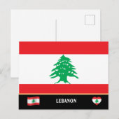 Libanesische Flagge und Libanon - Land - Reise / L Postkarte (Vorne/Hinten)