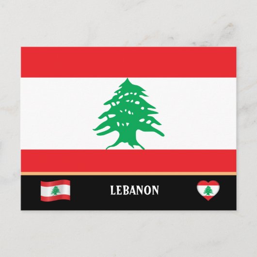 Libanesische Flagge und Libanon - Land - Reise / L Postkarte (Vorderseite)