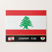 Libanesische Flagge und Libanon/Libanon Puzzle (Horizontal)