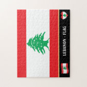 Libanesische Flagge und Libanon/Libanon Puzzle (Vertikal)