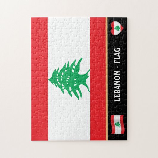 Libanesische Flagge und Libanon/Libanon Puzzle (Vertikal)
