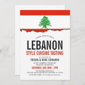 libanesische Küche | Party Flag Weißer Einladung (Vorne/Hinten)