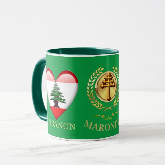Libanesische Maronitkirchengeschenk Tasse (Vorderseite Links)