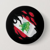 libanesische Rippenflagge Button (Vorderseite)