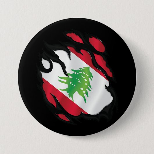 libanesische Rippenflagge Button (Vorderseite)