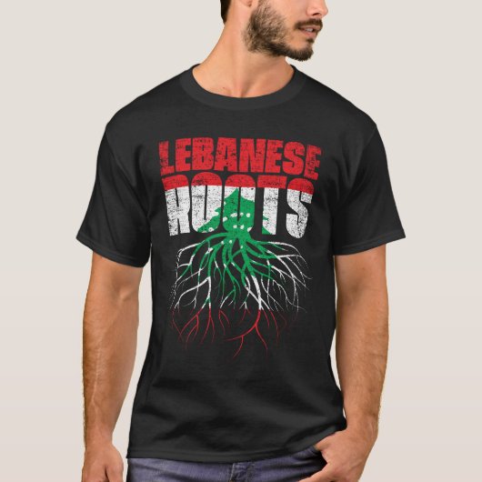 Libanesische Roots Libanon Heritage Flag T-Shirt (Vorderseite)