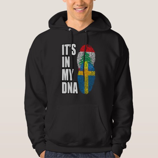 Libanesische und schwedische MISCHDNA-Flagge Hoodie (Vorderseite)