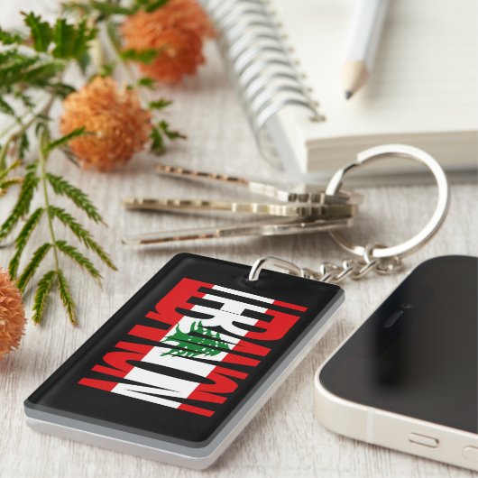 Libanesischer Flaggen-Logo-Schlüsselanhänger Schlüsselanhänger (Vorderseite rechts)