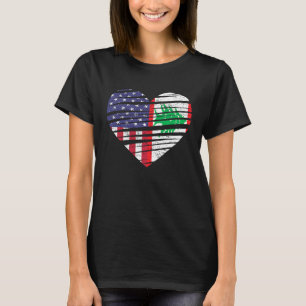 Libanon Amerikanisch Gewachsenes Herz USA Patriot  T-Shirt