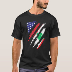 Libanon-Amerikanische Flagge USA Patriot Heritage  T-Shirt