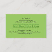 Libanon - Arabische Lebensmittel-Geschirr-Visitenk Visitenkarte (Rückseite)